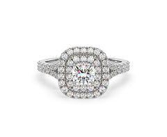 Anastasia Diamond Halo Engagement Ring in Platinum 1.30ct G/VS1