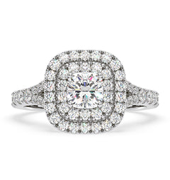 Anastasia Diamond Halo Engagement Ring in Platinum 1.30ct G/VS1