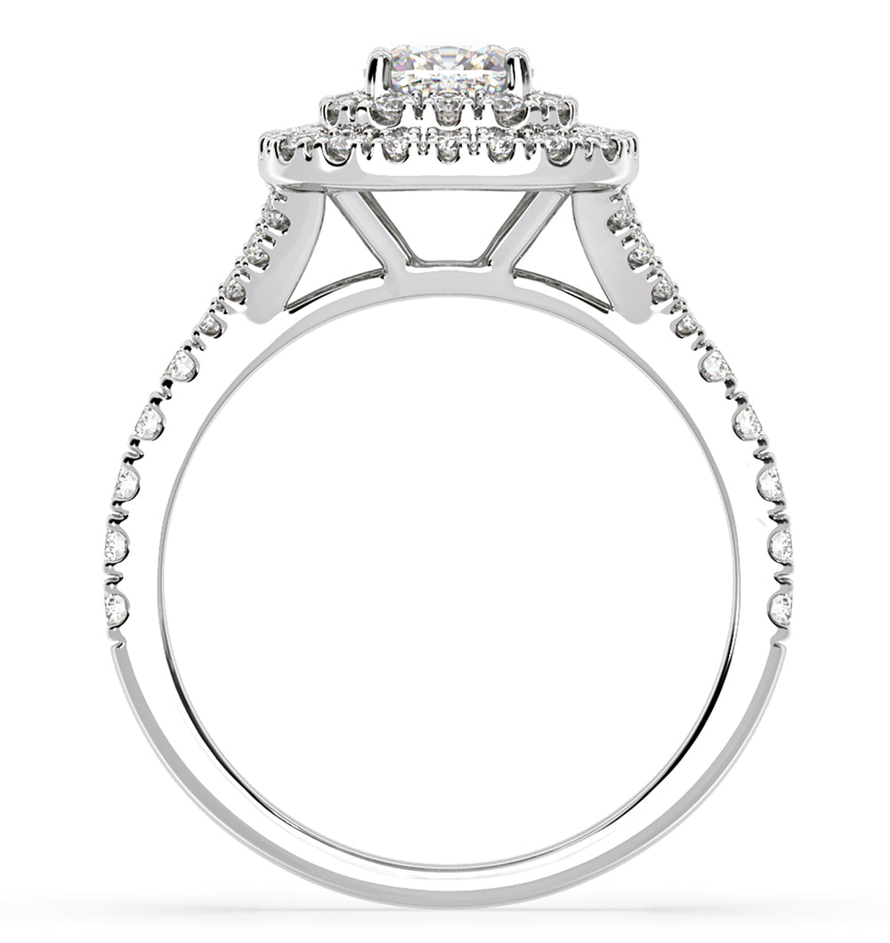 Anastasia Diamond Halo Engagement Ring in Platinum 1.30ct G/SI1
