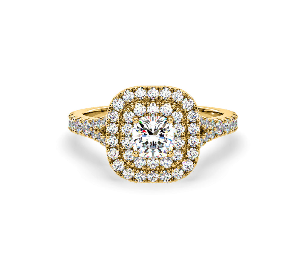 Anastasia Diamond Halo Engagement Ring in 18K Gold 1.30ct G/VS2
