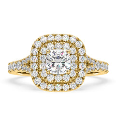Anastasia Diamond Halo Engagement Ring in 18K Gold 1.30ct G/SI1