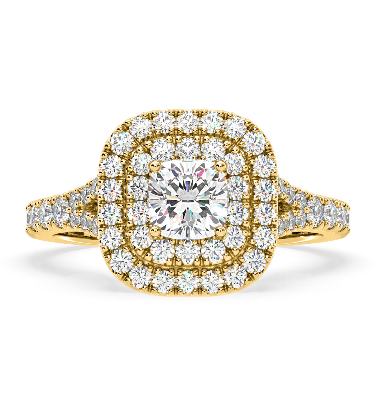 Anastasia Diamond Halo Engagement Ring in 18K Gold 1.30ct G/SI1
