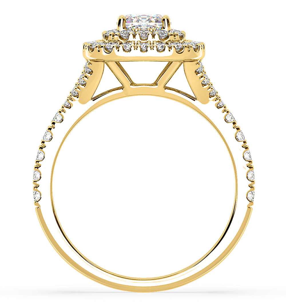 Anastasia Diamond Halo Engagement Ring in 18K Gold 1.30ct G/SI1
