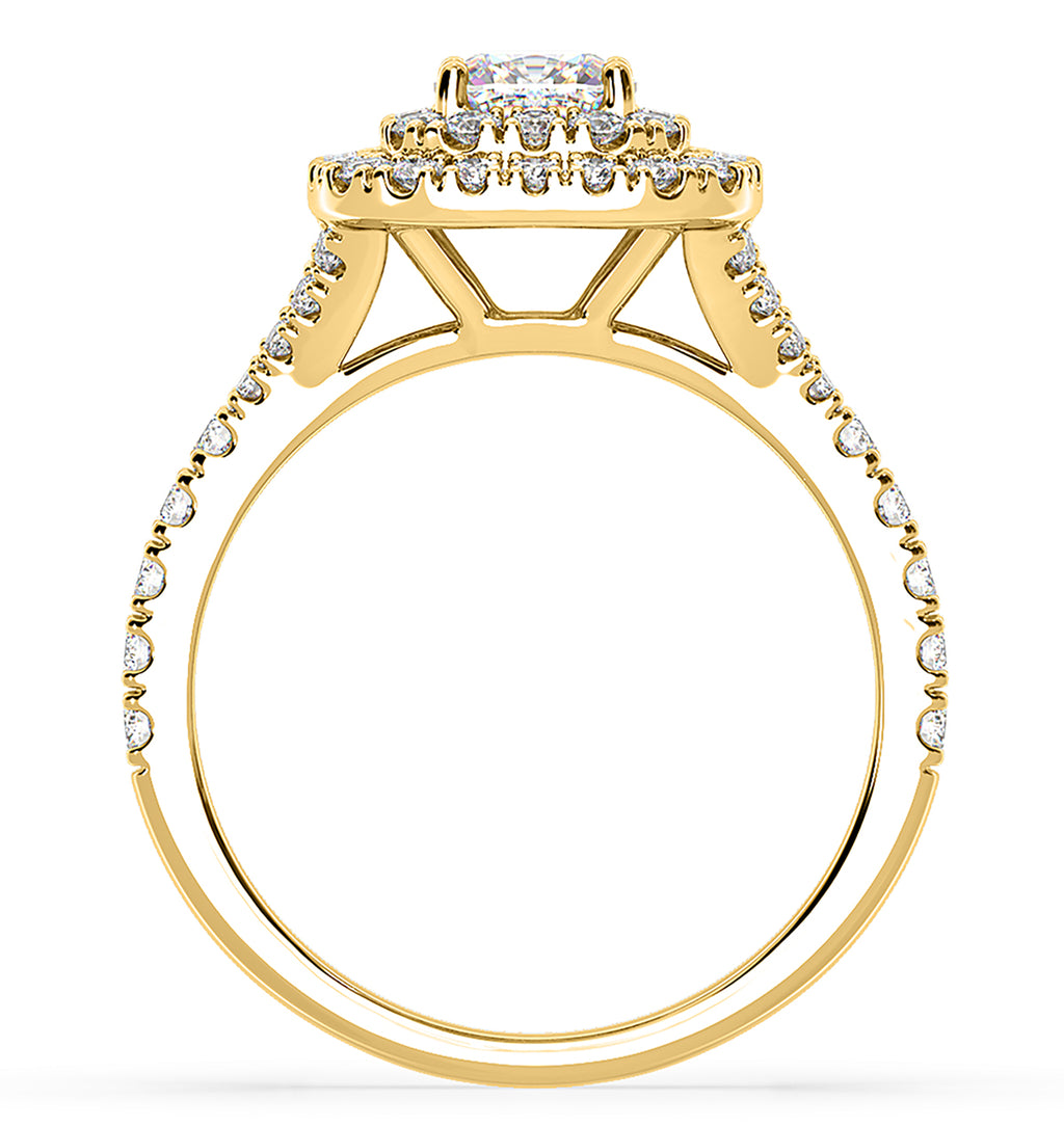 Anastasia Diamond Halo Engagement Ring in 18K Gold 1.30ct G/SI1