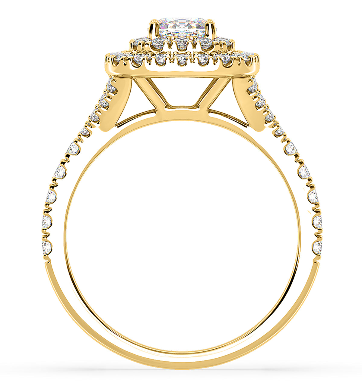 Anastasia Diamond Halo Engagement Ring in 18K Gold 1.30ct G/SI1