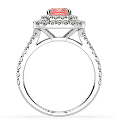Anastasia Pink Lab Diamond 1.65ct Halo Ring in 18K White Gold - Elara Collection