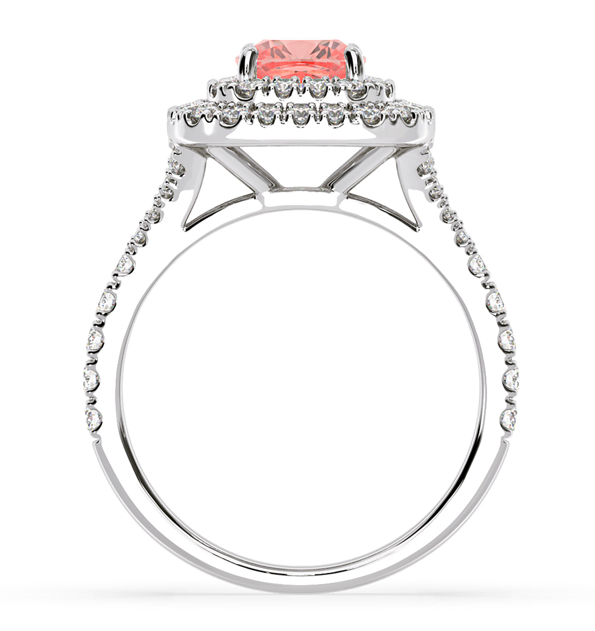 Anastasia Pink Lab Diamond 1.65ct Halo Ring in Platinum - Elara Collection