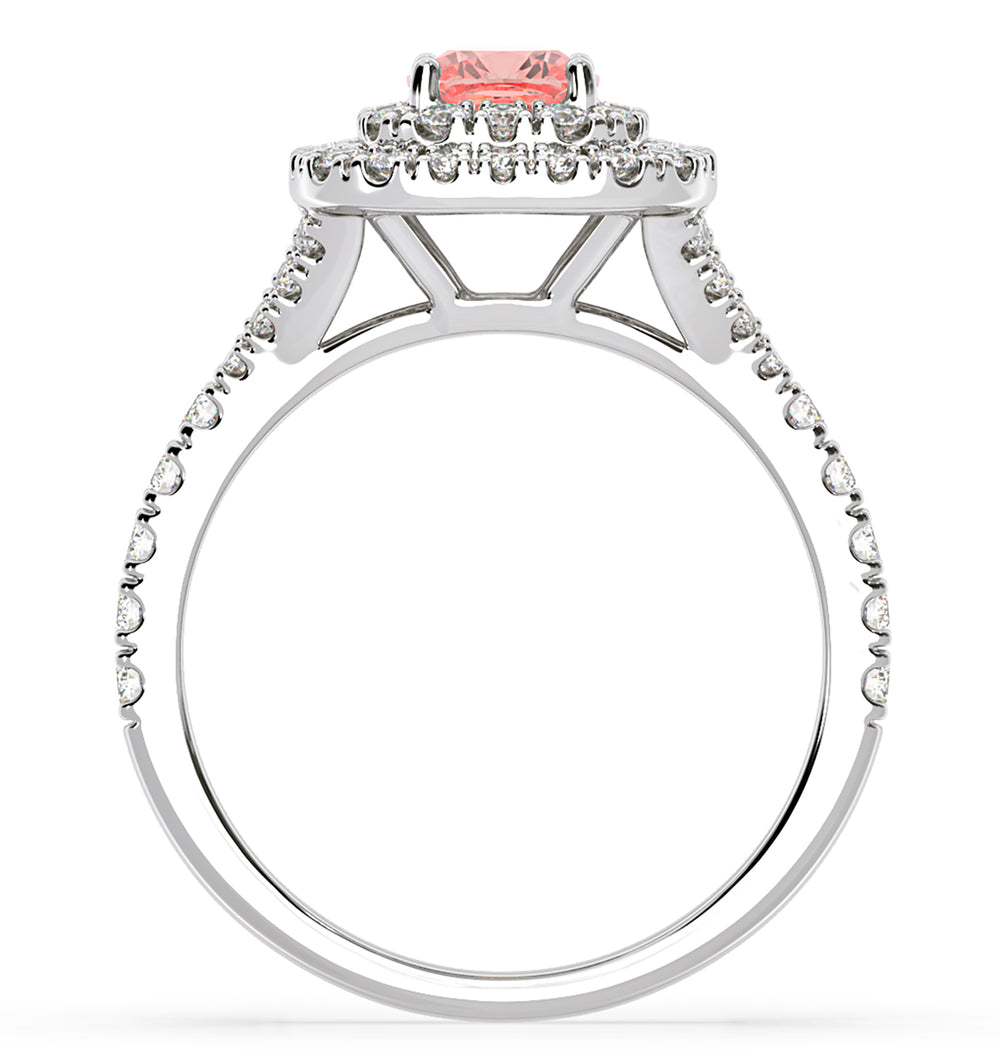 Anastasia Pink Lab Diamond 1.30ct Halo Ring in 18K White Gold - Elara Collection