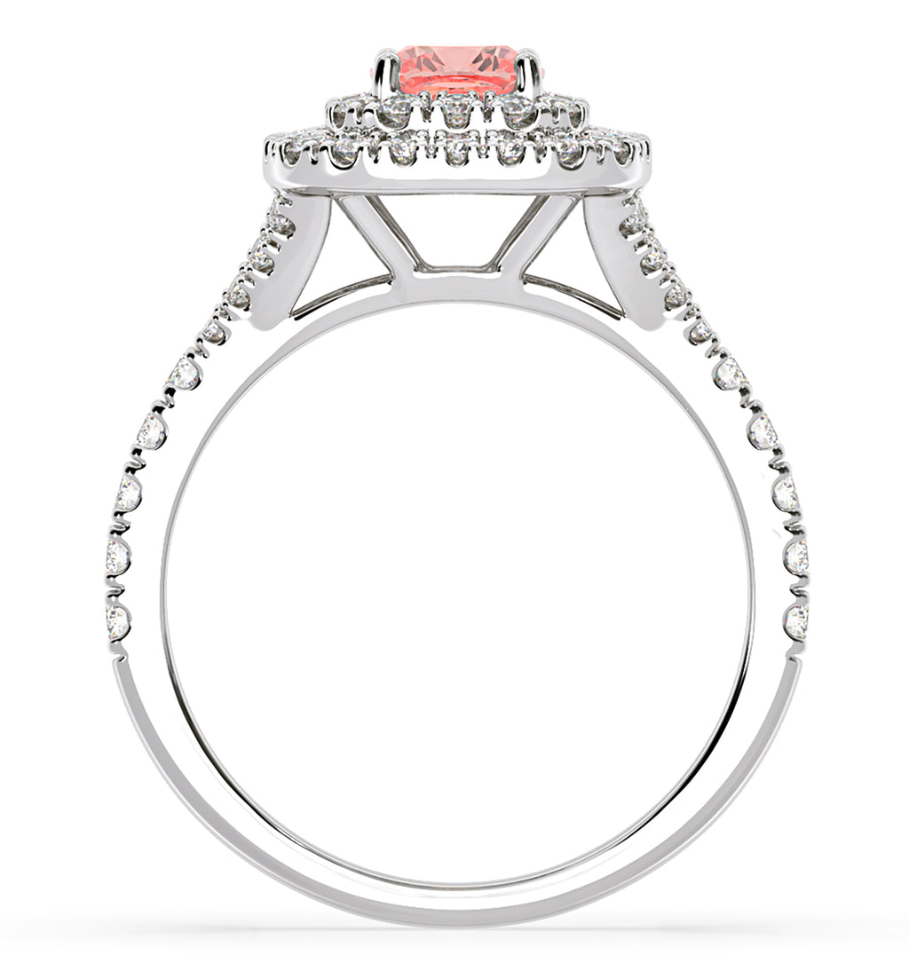 Anastasia Pink Lab Diamond 1.30ct Halo Ring in 18K White Gold - Elara Collection