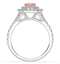Anastasia Pink Lab Diamond 1.30ct Halo Ring in 18K White Gold - Elara Collection