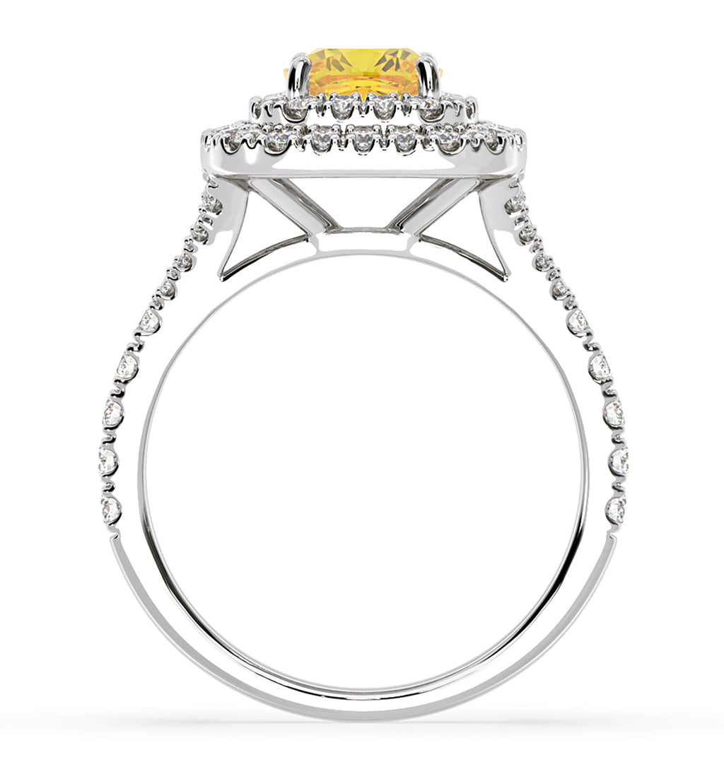 Anastasia Yellow Lab Diamond 1.65ct Halo Ring in 18K White Gold - Elara Collection