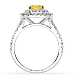 Anastasia Yellow Lab Diamond 1.65ct Halo Ring in 18K White Gold - Elara Collection