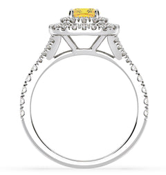 Anastasia Yellow Lab Diamond 1.30ct Halo Ring in Platinum - Elara Collection
