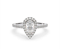 Diana Lab Diamond Pear Halo Engagement Ring Platinum 2.10ct F/VS1