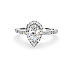 Diana Lab Diamond Pear Halo Engagement Ring Platinum 2.10ct F/VS1