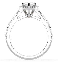 Diana GIA Diamond Pear Halo Engagement Ring Platinum 1.60ct G/SI1
