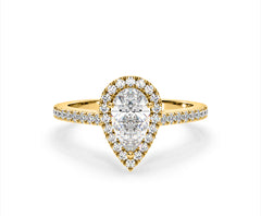 Diana Lab Diamond Pear Halo Engagement Ring in 18K Gold 1.60ct F/VS1