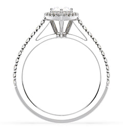 Diana Diamond Pear Halo Engagement Ring Platinum 1ct G/VS1