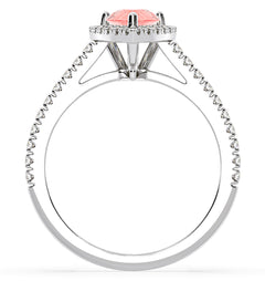 Diana Pink Lab Diamond Pear Halo Ring 1.60ct in 18K White Gold - Elara Collection