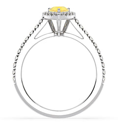 Diana Yellow Lab Diamond Pear Halo Ring 1.00ct in Platinum - Elara Collection