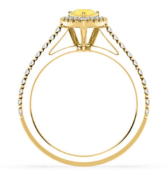 Diana Yellow Lab Diamond Pear Halo Ring 1.00ct in 18K Yellow Gold - Elara Collection