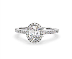 Georgina Lab Oval Diamond Halo Engagement Ring Platinum 1.55ct F/VS1