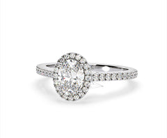 Georgina Lab Oval Diamond Halo Engagement Ring Platinum 1.55ct F/VS1
