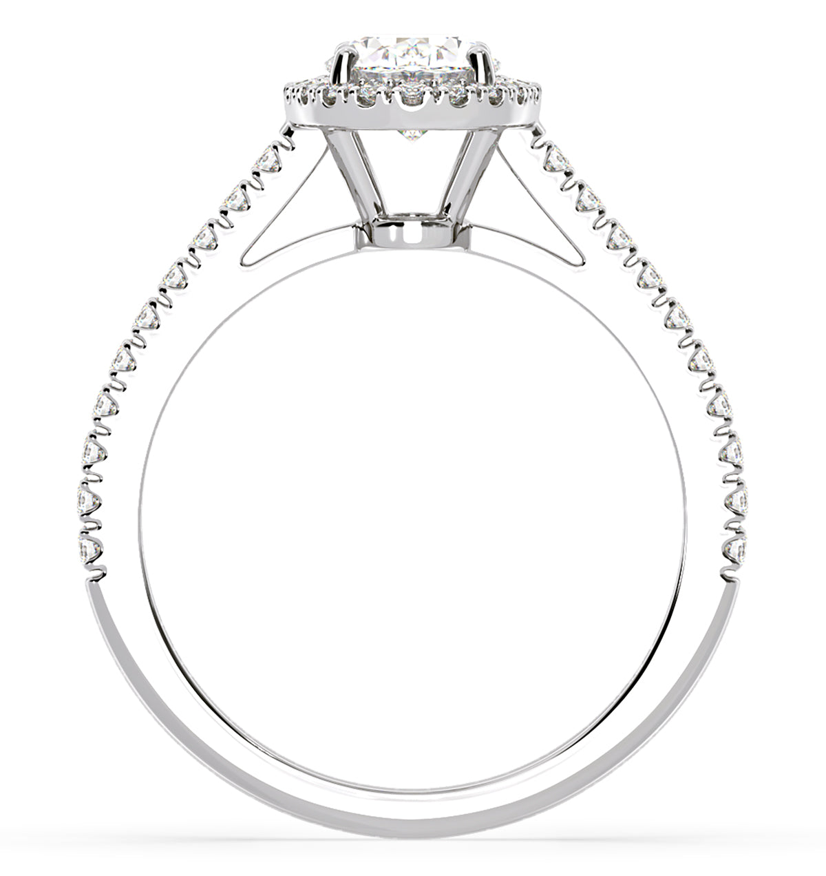 Georgina GIA Oval Diamond Halo Engagement Ring Platinum 1.55ct G/VS1