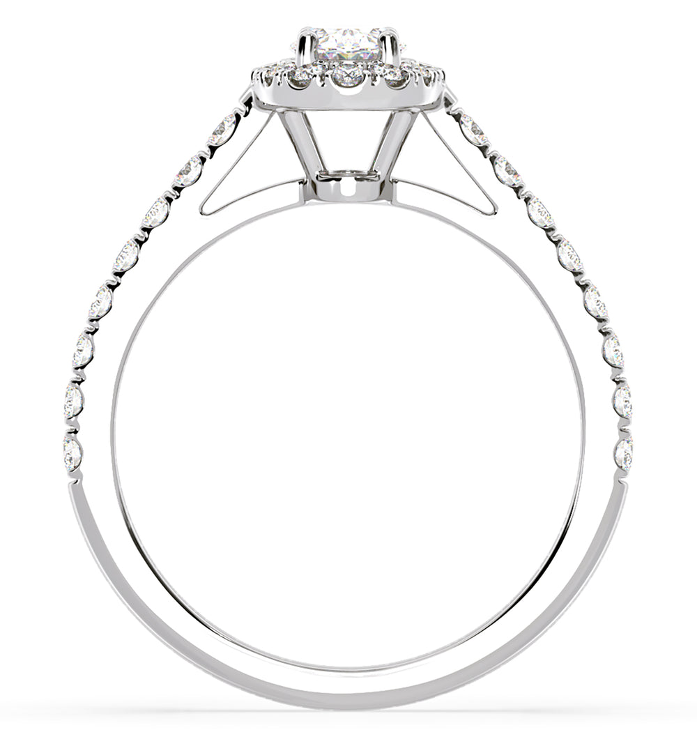 Georgina GIA Oval Diamond Halo Engagement Ring Platinum 1.30ct G/Vs1