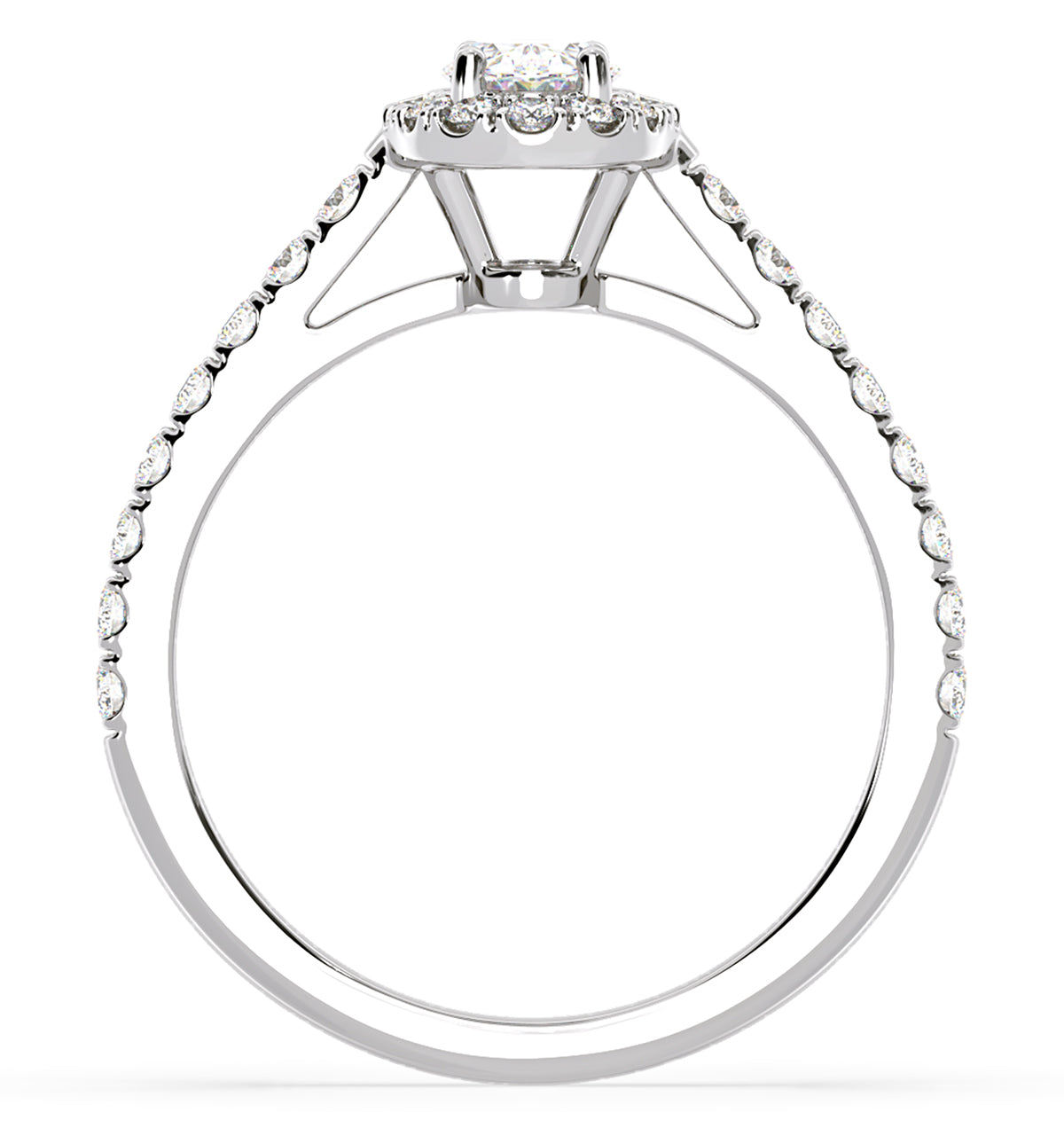 Georgina GIA Oval Diamond Halo Engagement Ring Platinum 1.30ct G/Vs1