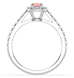 Georgina Pink Lab Diamond Oval Halo 0.90ct Ring in 18K White Gold - Elara Collection