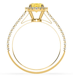 Georgina Yellow Lab Diamond Oval Halo 1.60ct Ring in 18K Yellow Gold - Elara Collection