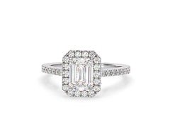 Annabelle Lab Diamond Halo Engagement Ring 18K White Gold 2.15ct F/VS1