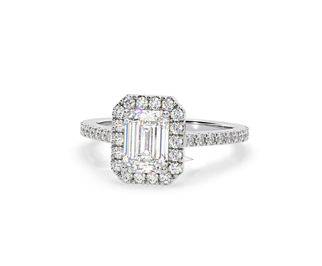 Annabelle Lab Diamond Halo Engagement Ring in Platinum 1.65ct F/VS1