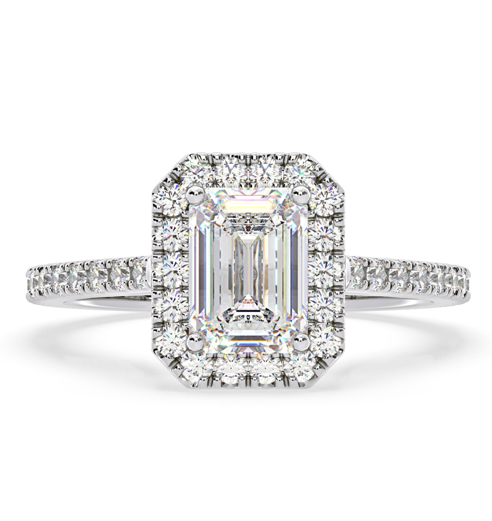 Annabelle GIA Diamond Halo Engagement Ring in Platinum 1.65ct G/VS1