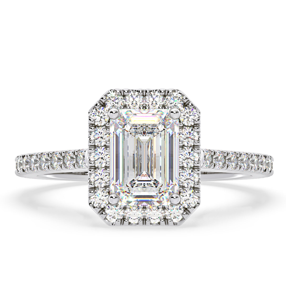 Annabelle GIA Diamond Halo Engagement Ring in Platinum 1.65ct G/VS1