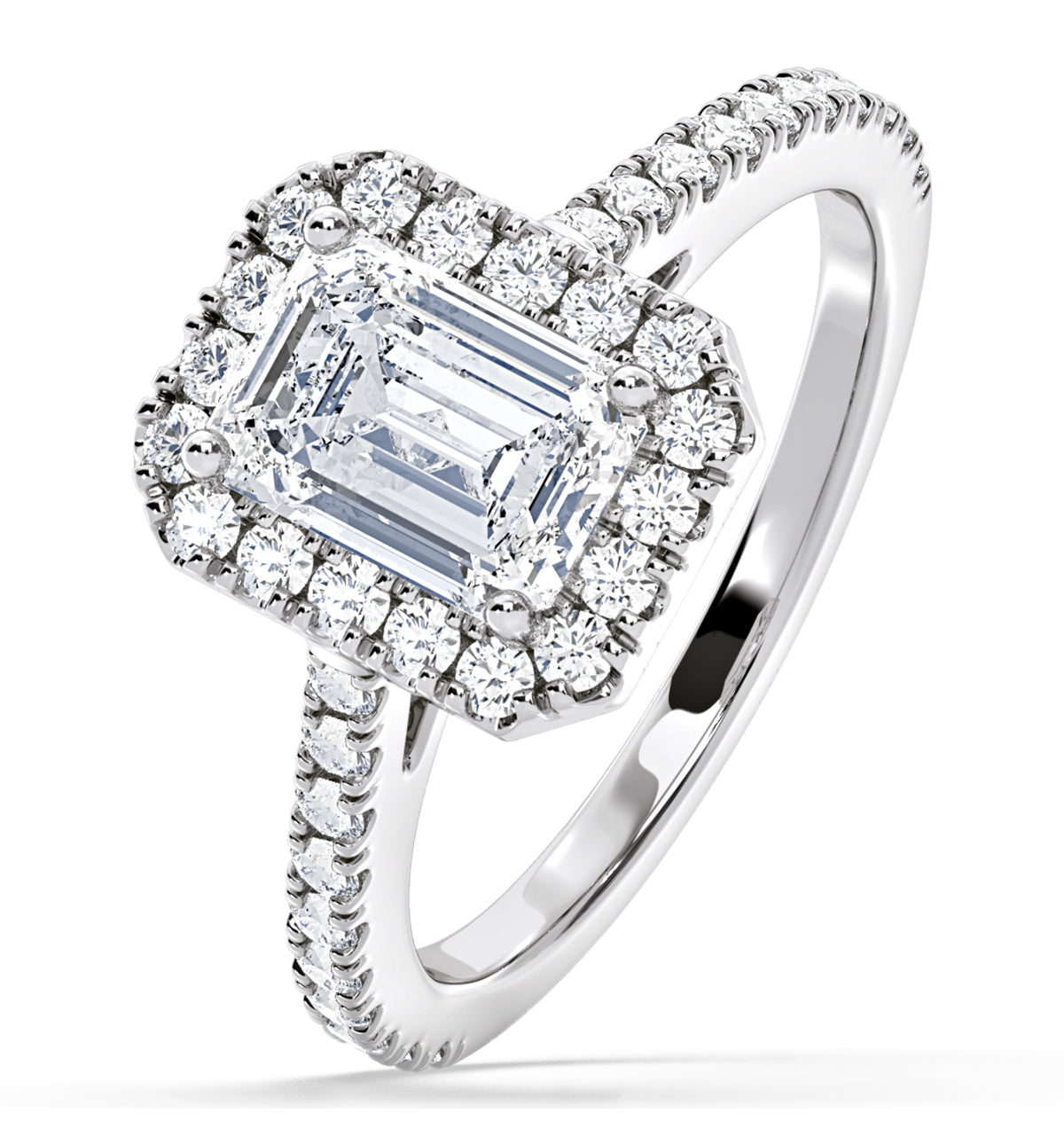 Annabelle GIA Diamond Halo Engagement Ring in Platinum 1.65ct G/VS1