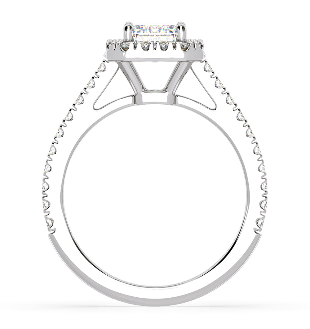 Annabelle GIA Diamond Halo Engagement Ring in Platinum 1.65ct G/VS1