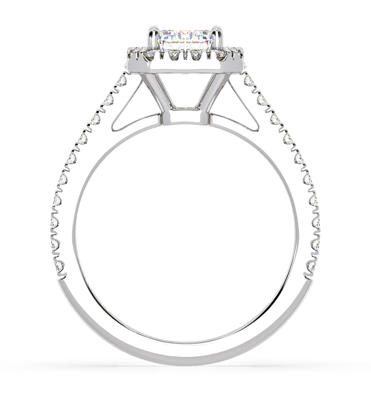Annabelle GIA Diamond Halo Engagement Ring in Platinum 1.65ct G/VS1