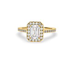 Annabelle Lab Diamond Halo Engagement Ring in 18K Gold 1.65ct F/VS1