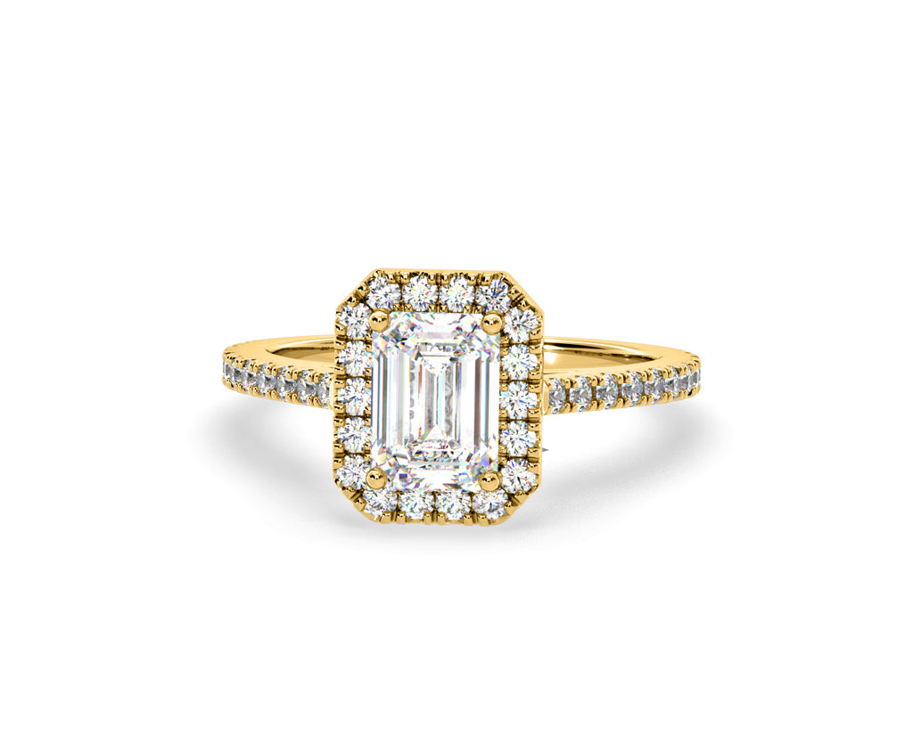 Annabelle Lab Diamond Halo Engagement Ring in 18K Gold 2.75ct F/VS1