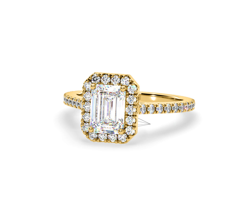 Annabelle Lab Diamond Halo Engagement Ring in 18K Gold 2.75ct F/VS1