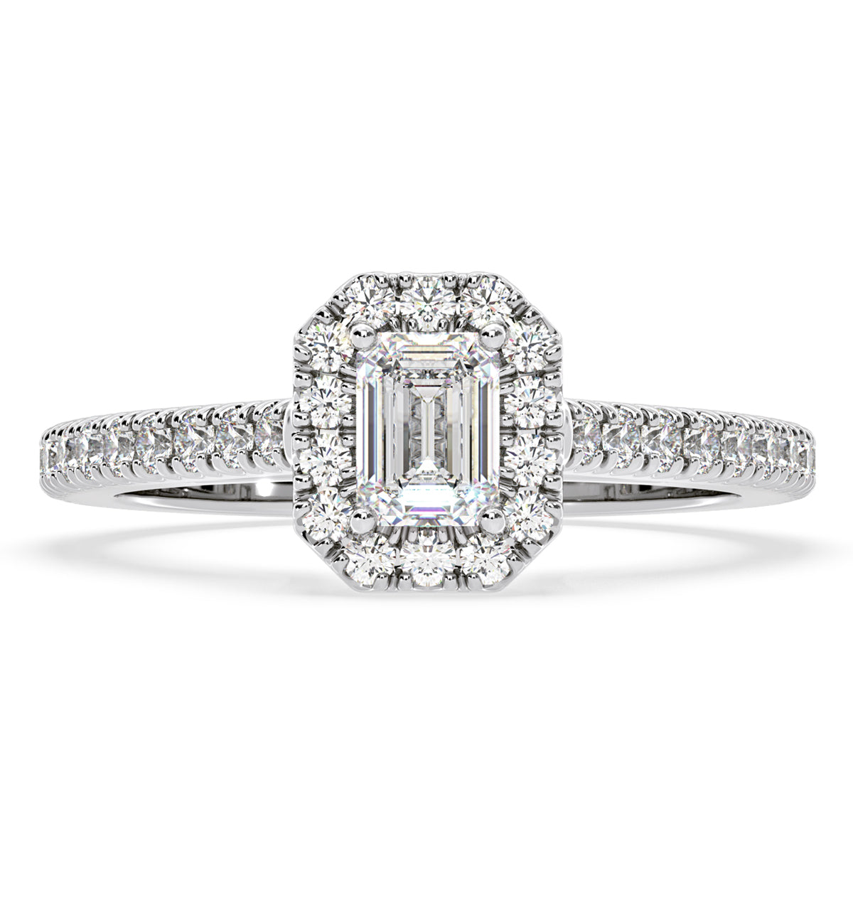 Annabelle GIA Diamond Halo Engagement Ring in Platinum 1.35ct G/VS1