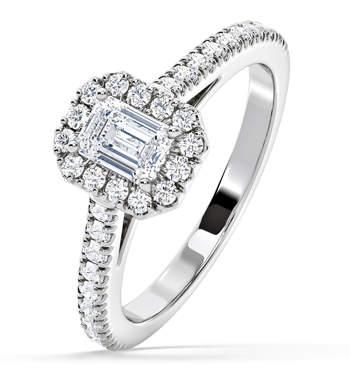 Annabelle Diamond Halo Engagement Ring in Platinum 1ct G/VS1