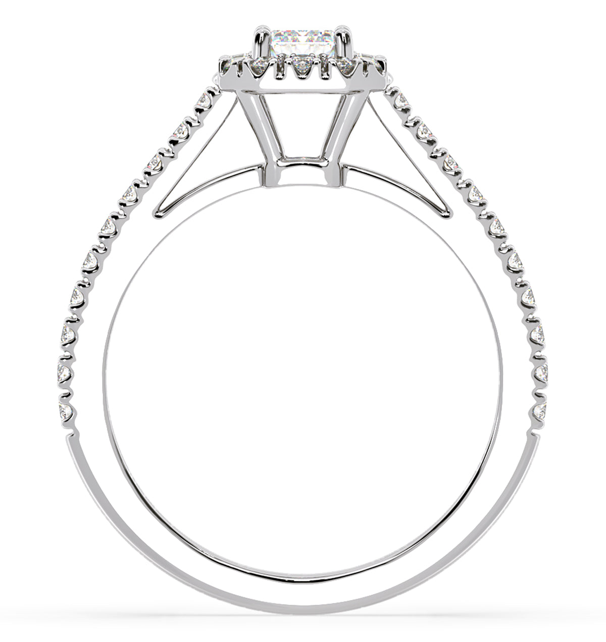 Annabelle GIA Diamond Halo Engagement Ring in Platinum 1.35ct G/VS1