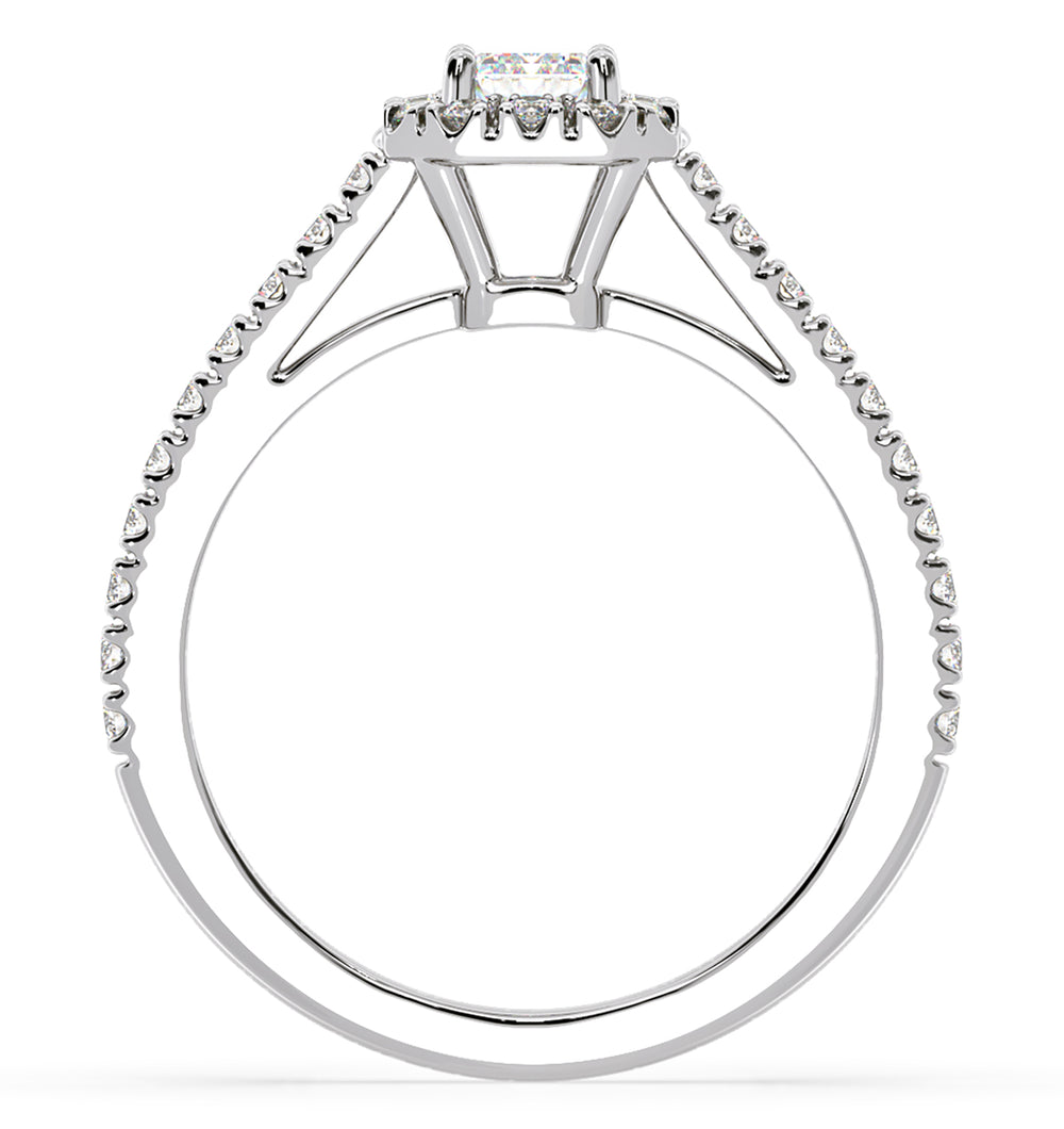 Annabelle Diamond Halo Engagement Ring in Platinum 1ct G/VS1
