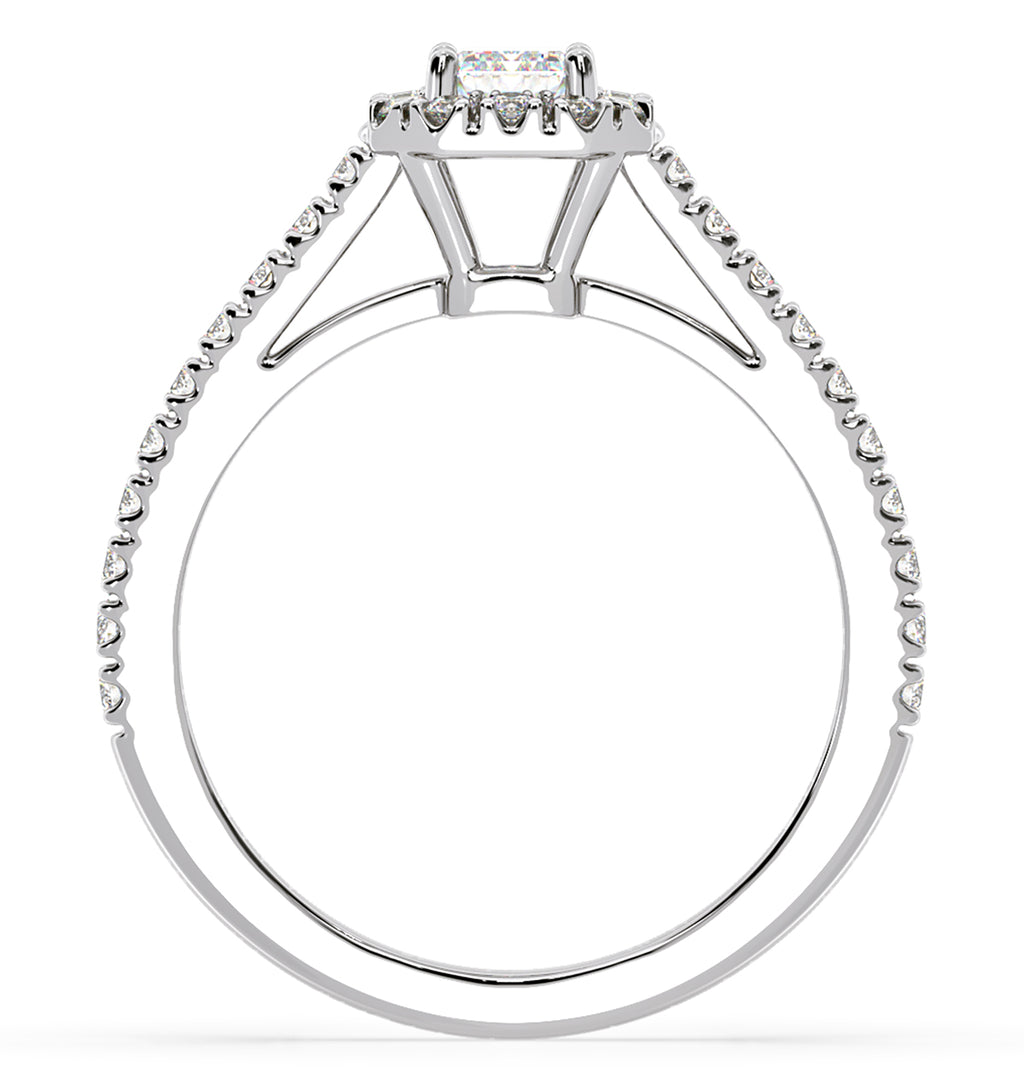Annabelle Diamond Halo Engagement Ring 18K White Gold 1ct G/VS1