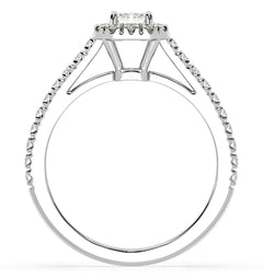 Annabelle Diamond Halo Engagement Ring 18K White Gold 1ct G/VS1