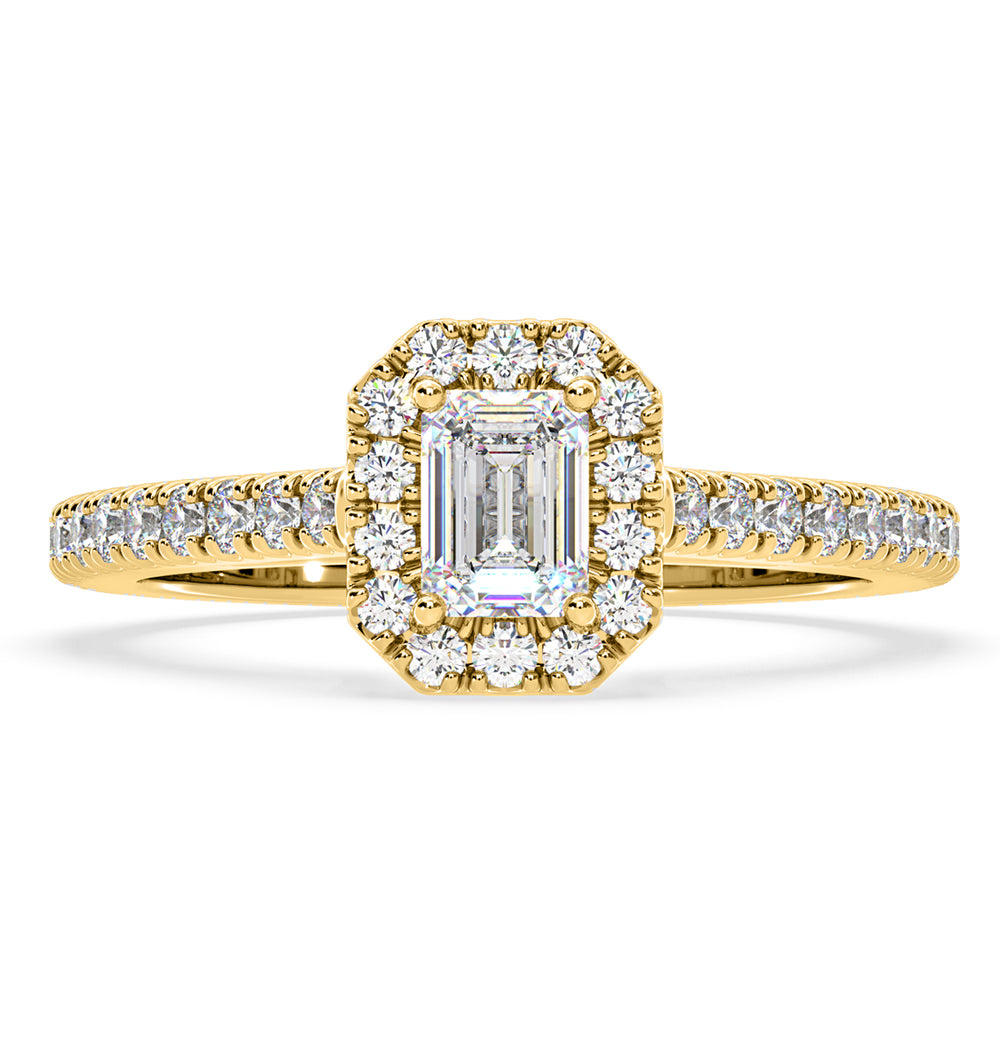 Annabelle GIA Diamond Halo Engagement Ring in 18K Gold 1.35ct G/VS1