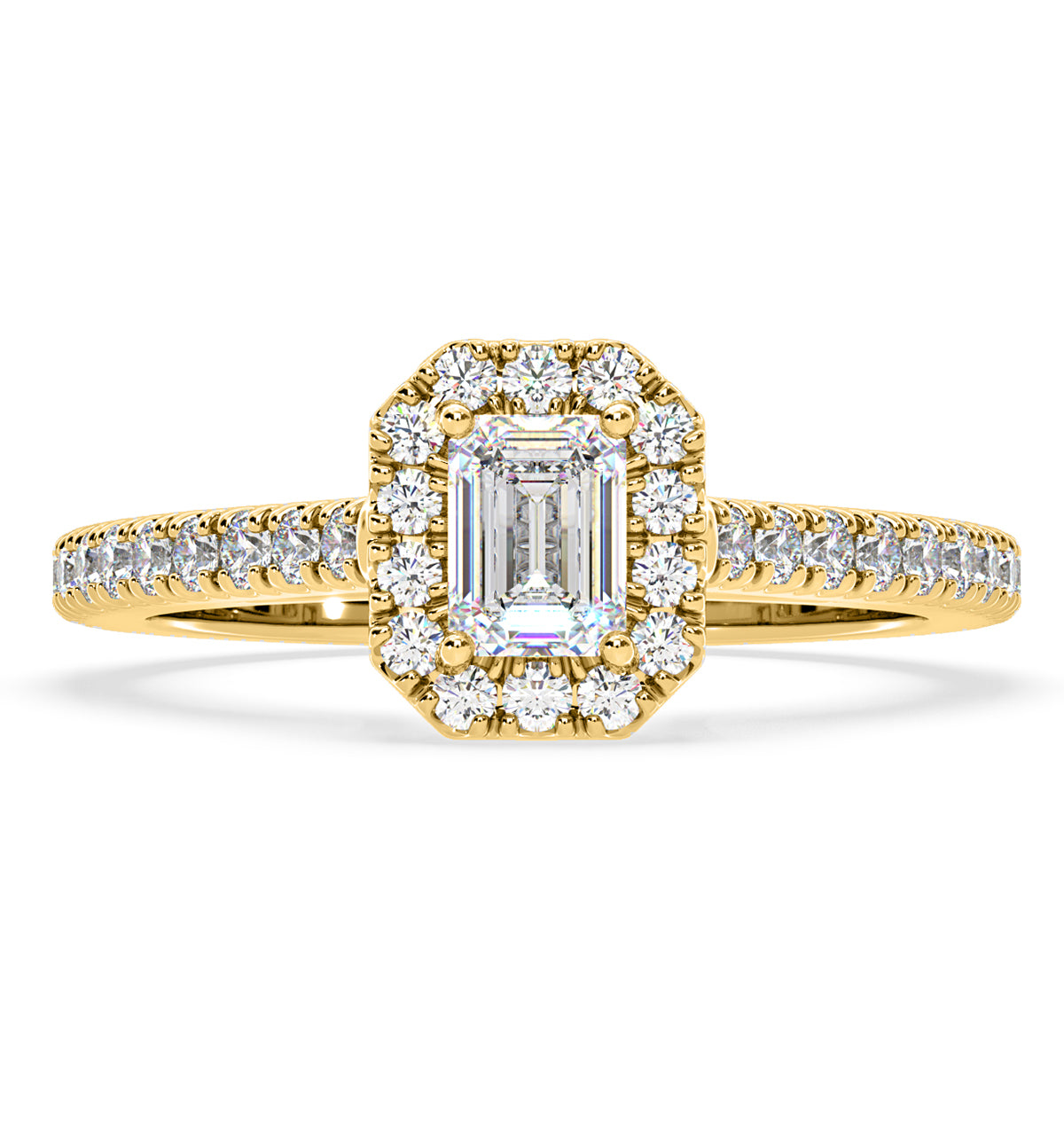 Annabelle GIA Diamond Halo Engagement Ring in 18K Gold 1.35ct G/VS1